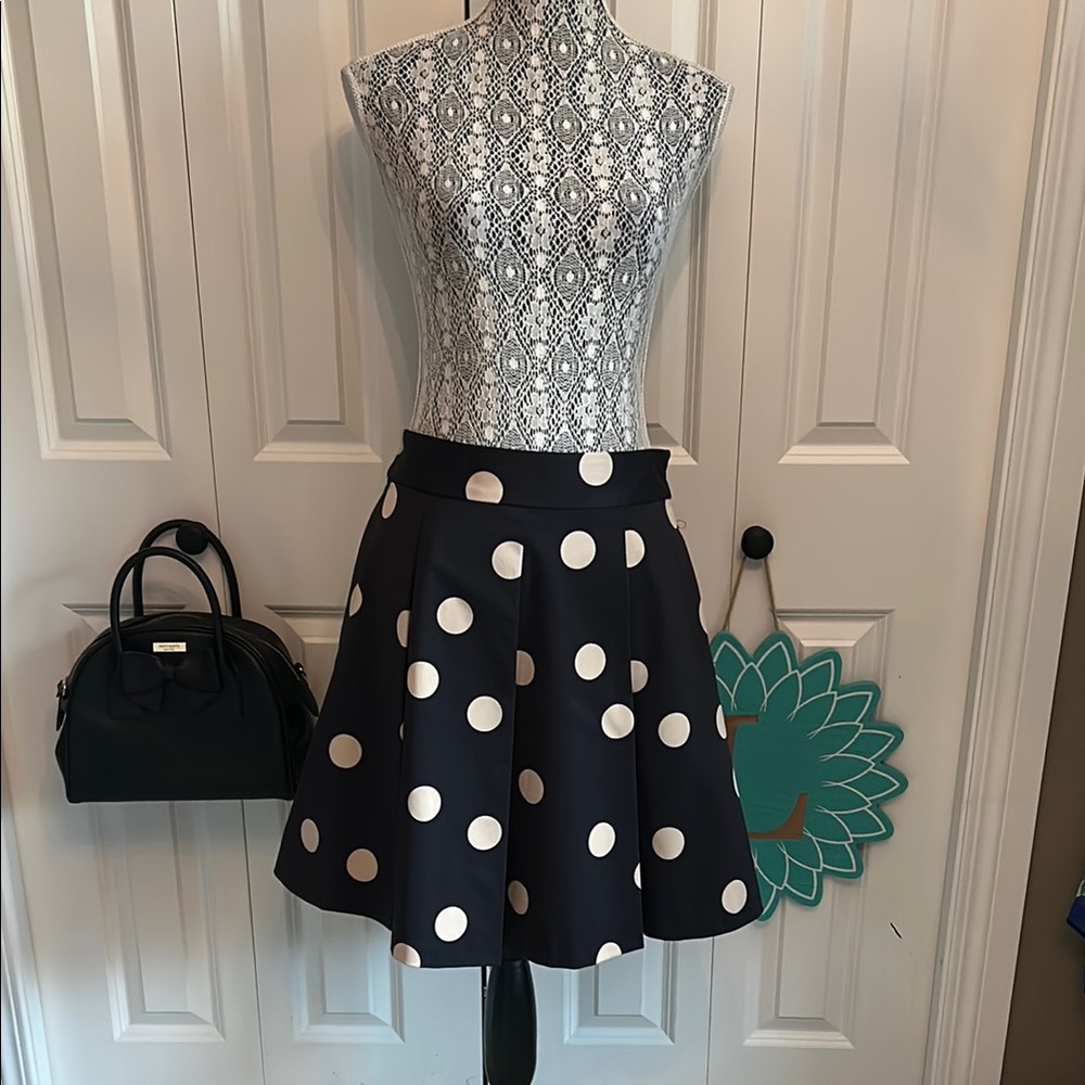 Isaac Mizrahi Black and Cream Mini A-line Skirt